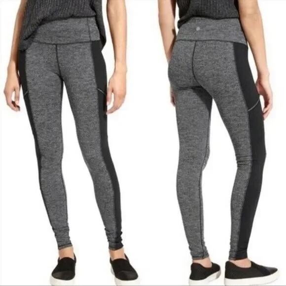 Athleta Leggings Luxe Metro Drifter Grey Herringbone Pull On Womens Small Casual - Picture 3 of 15